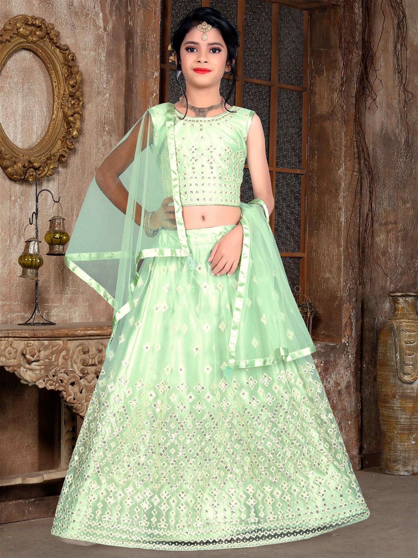 Heavy Soft Net Kid Lehenga Choli 614A