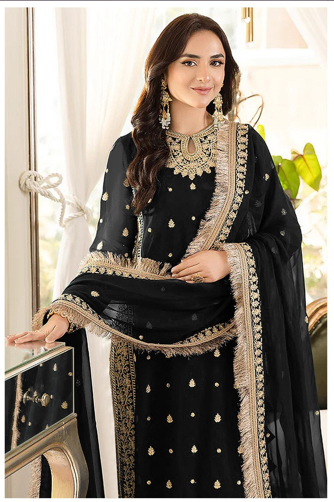 Sequin With Embroidery Work Festive Wear Suit