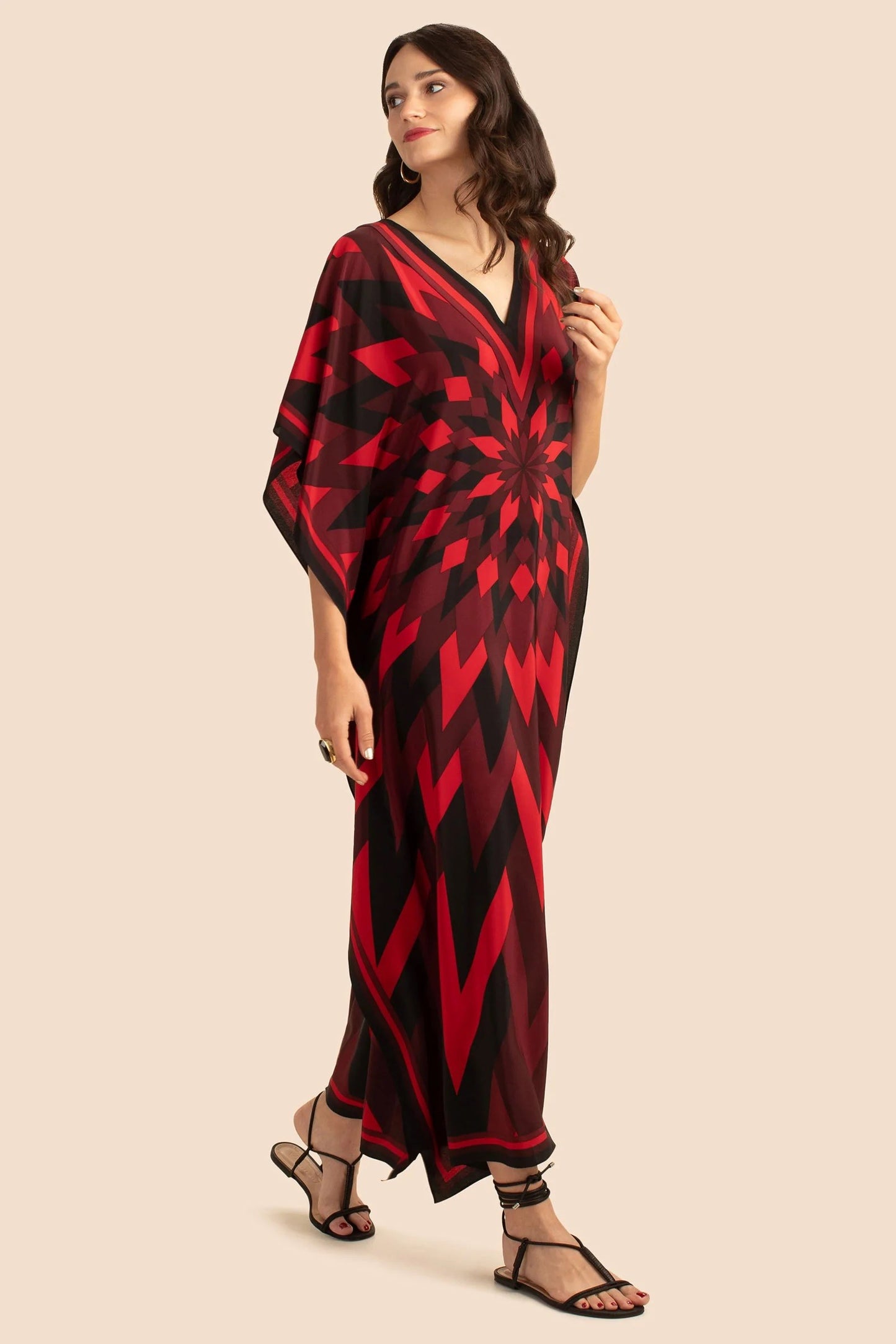 Red Colour Soft Silk Daily Wear Women Kaftan