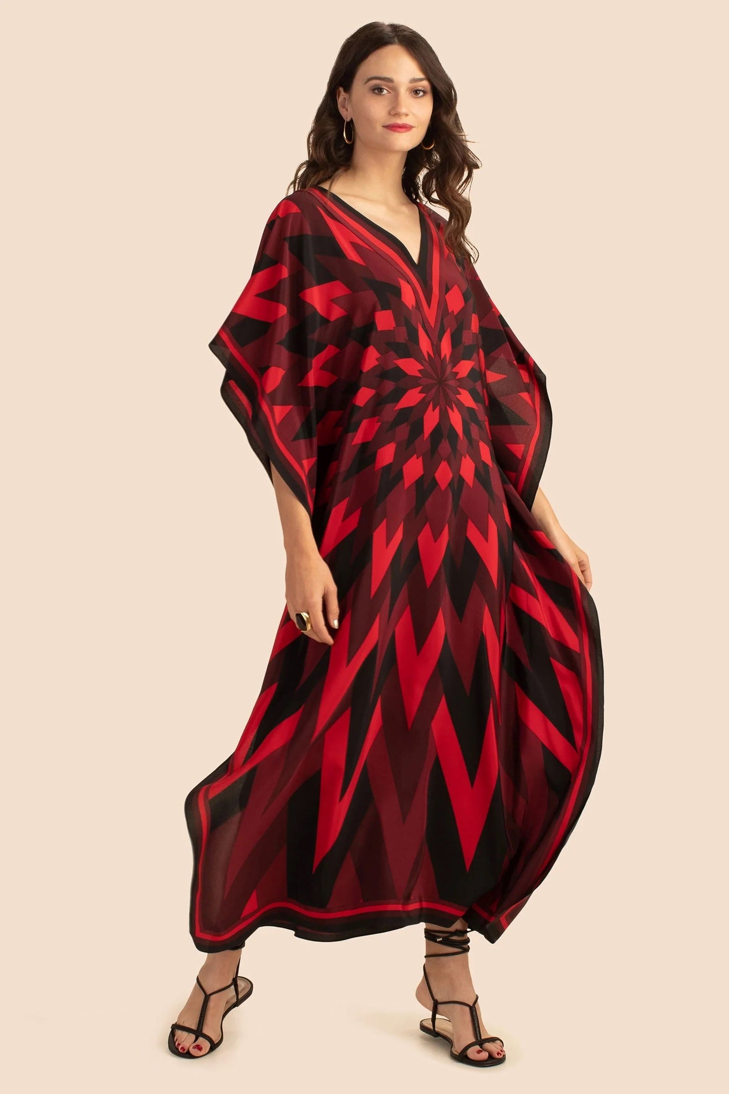 Red Colour Soft Silk Daily Wear Women Kaftan