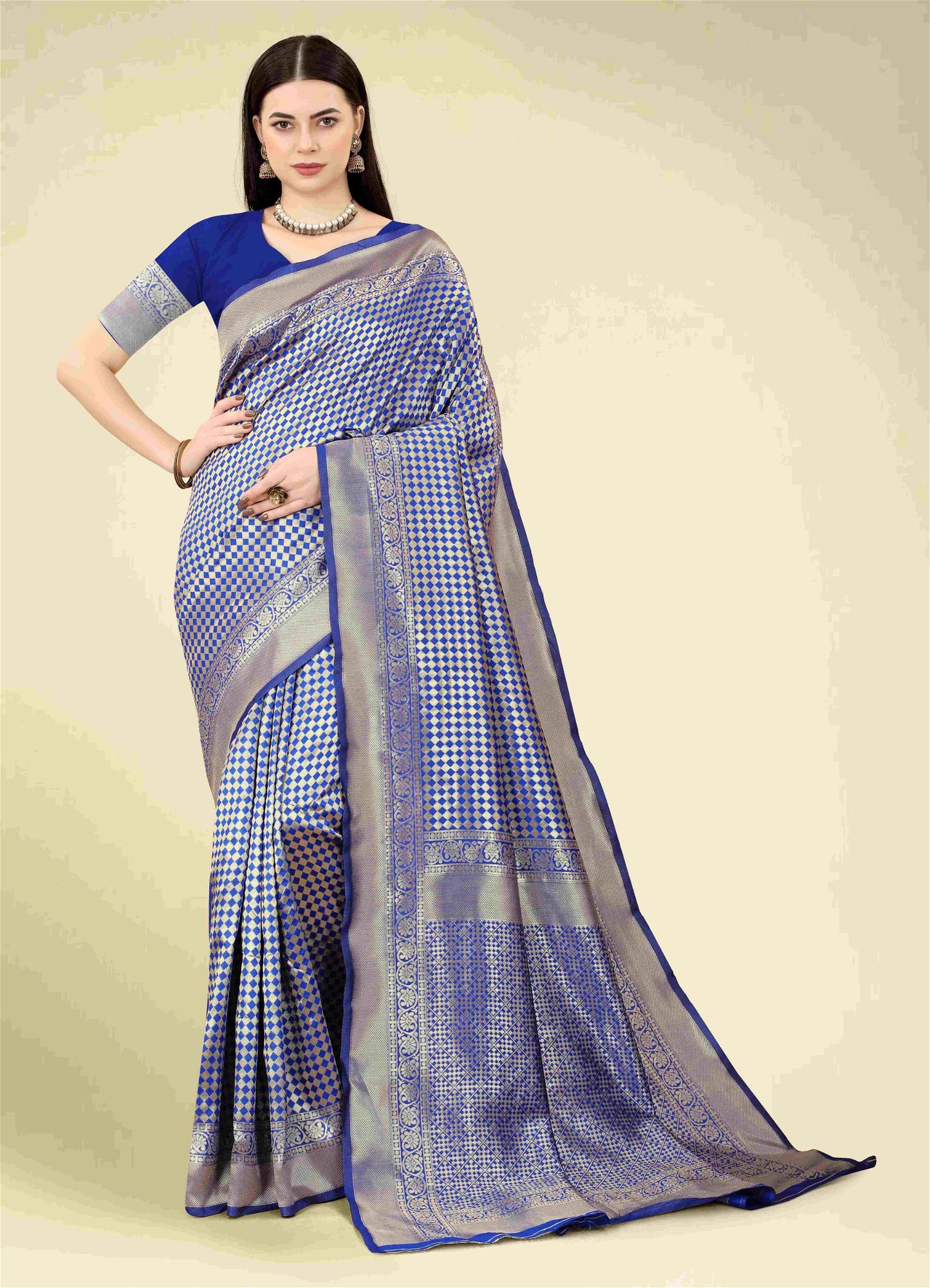 Blue Colour Banarasi Silk Saree