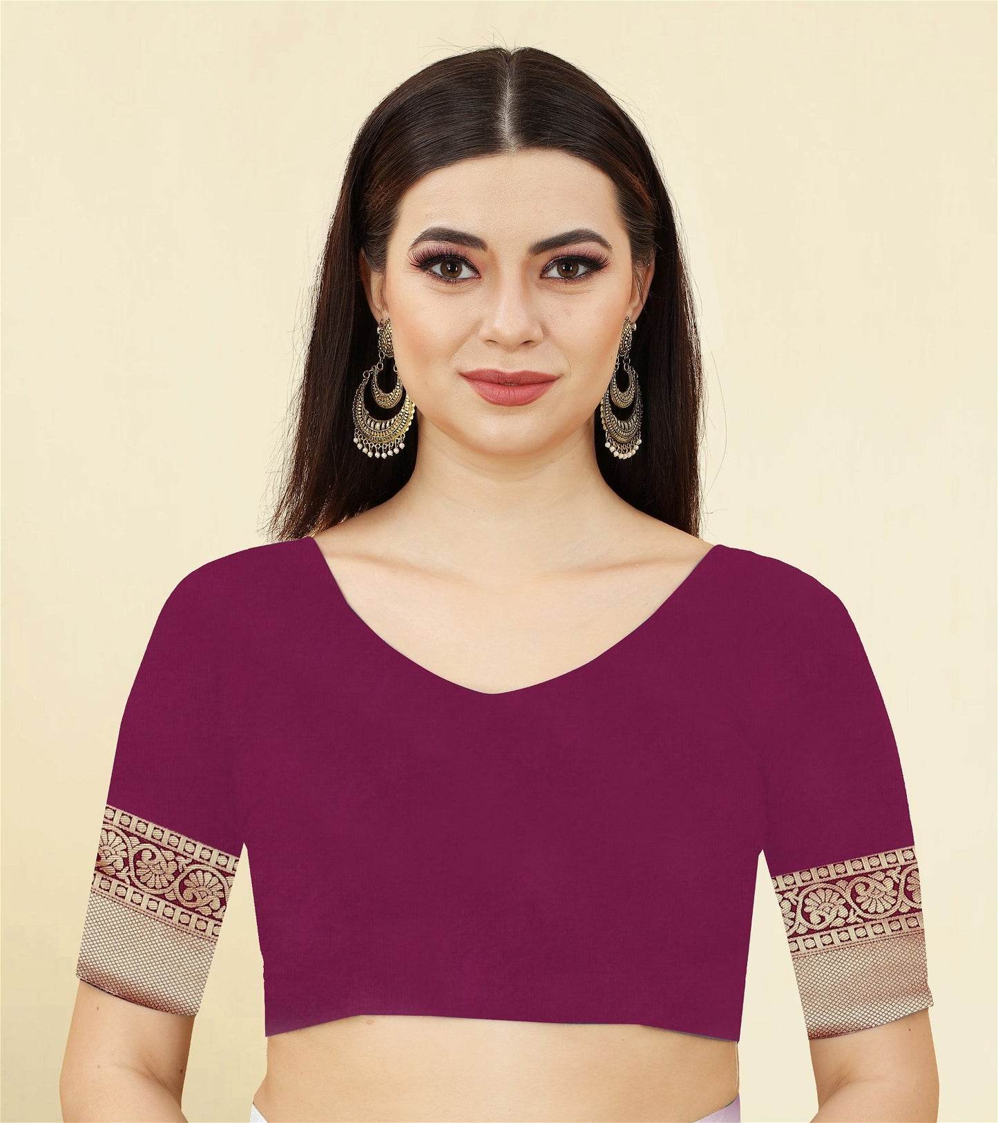 Wine Colour Banarasi Silk Saree