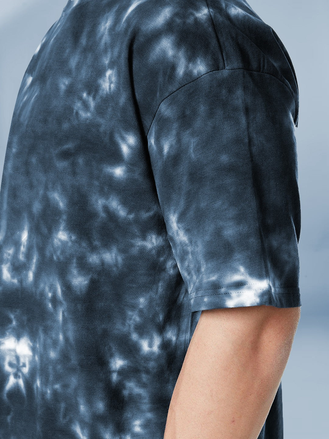 Dark Grey Tie And Dye Stylish Oversize Men's Co Ord Set