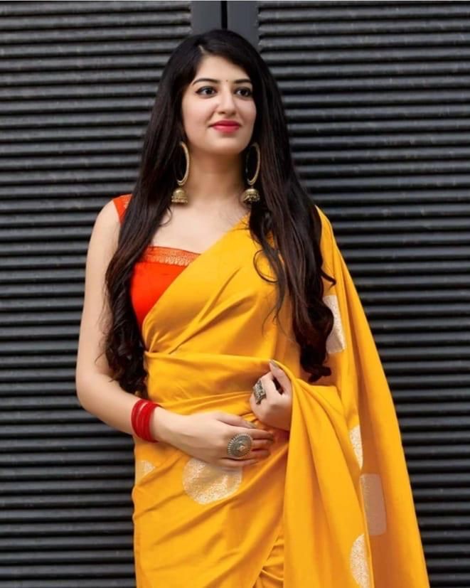 Yellow and Red Beautiful Rich Pallu and Jacquard Soft Silk Saree