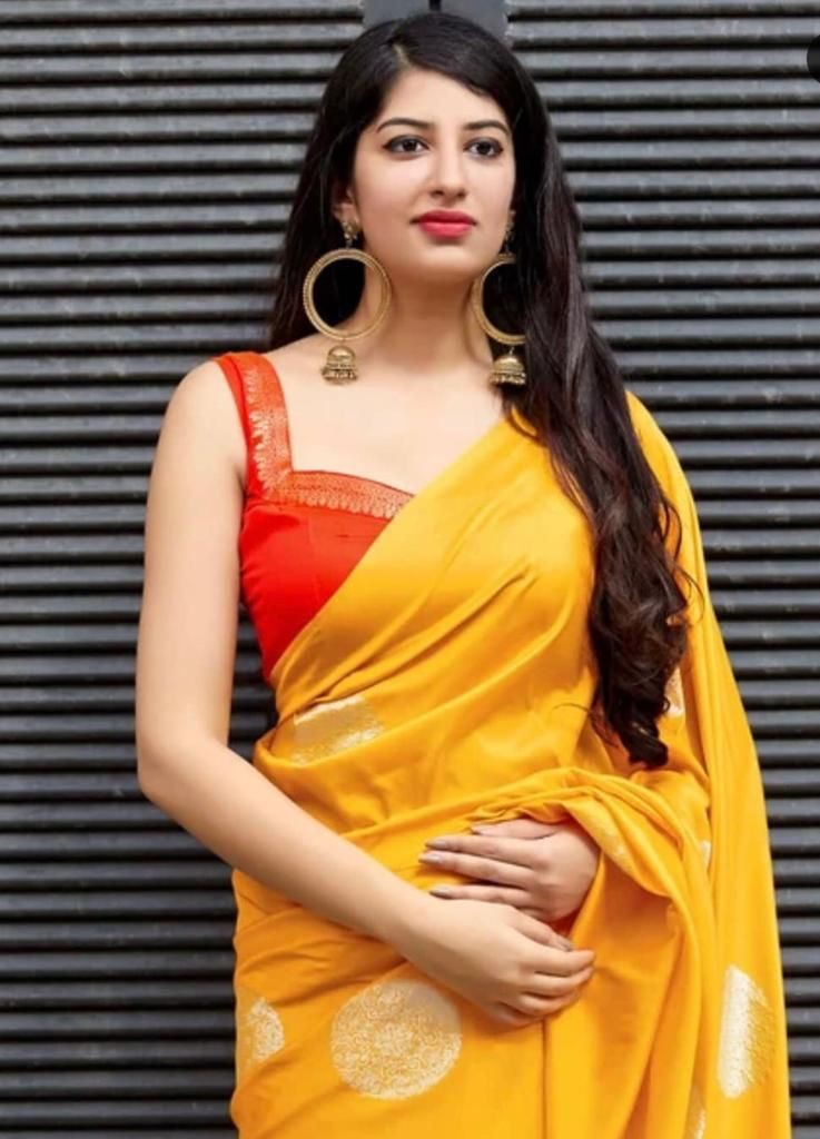 Yellow and Red Beautiful Rich Pallu and Jacquard Soft Silk Saree