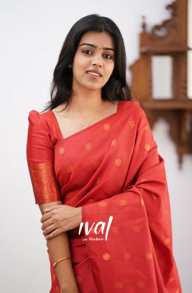 Stylish And Attractive Red Colour Rich Pallu Saree For Women