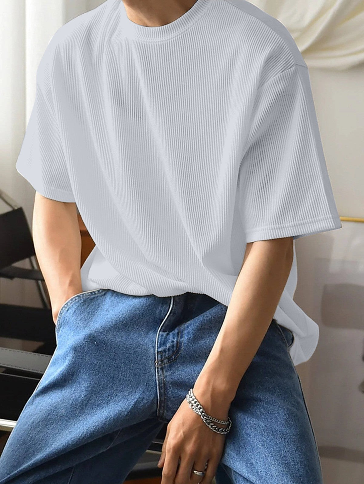 Executive Light Grey Plain T-Shirt
