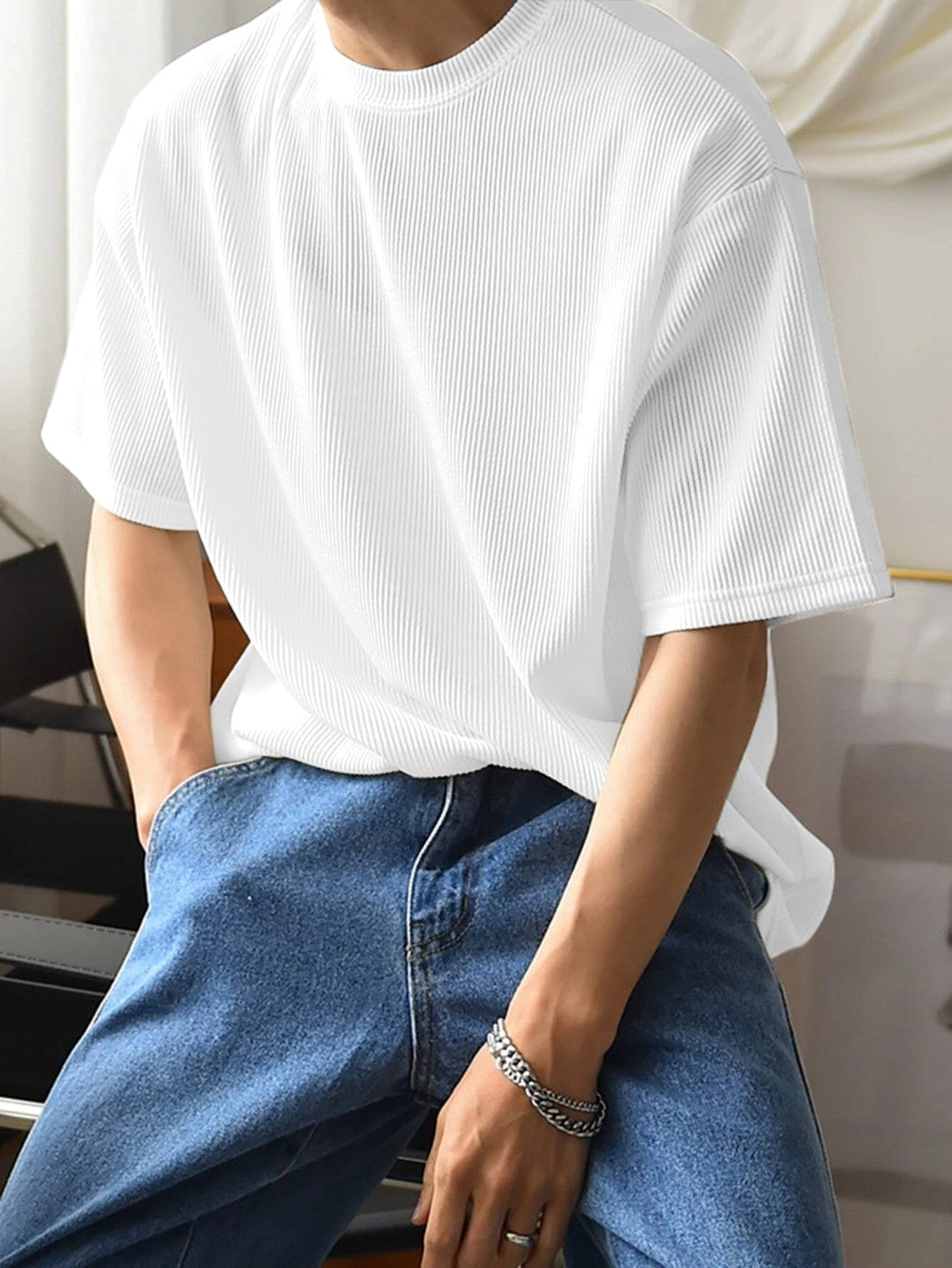 exclusive White Plain T-Shirt