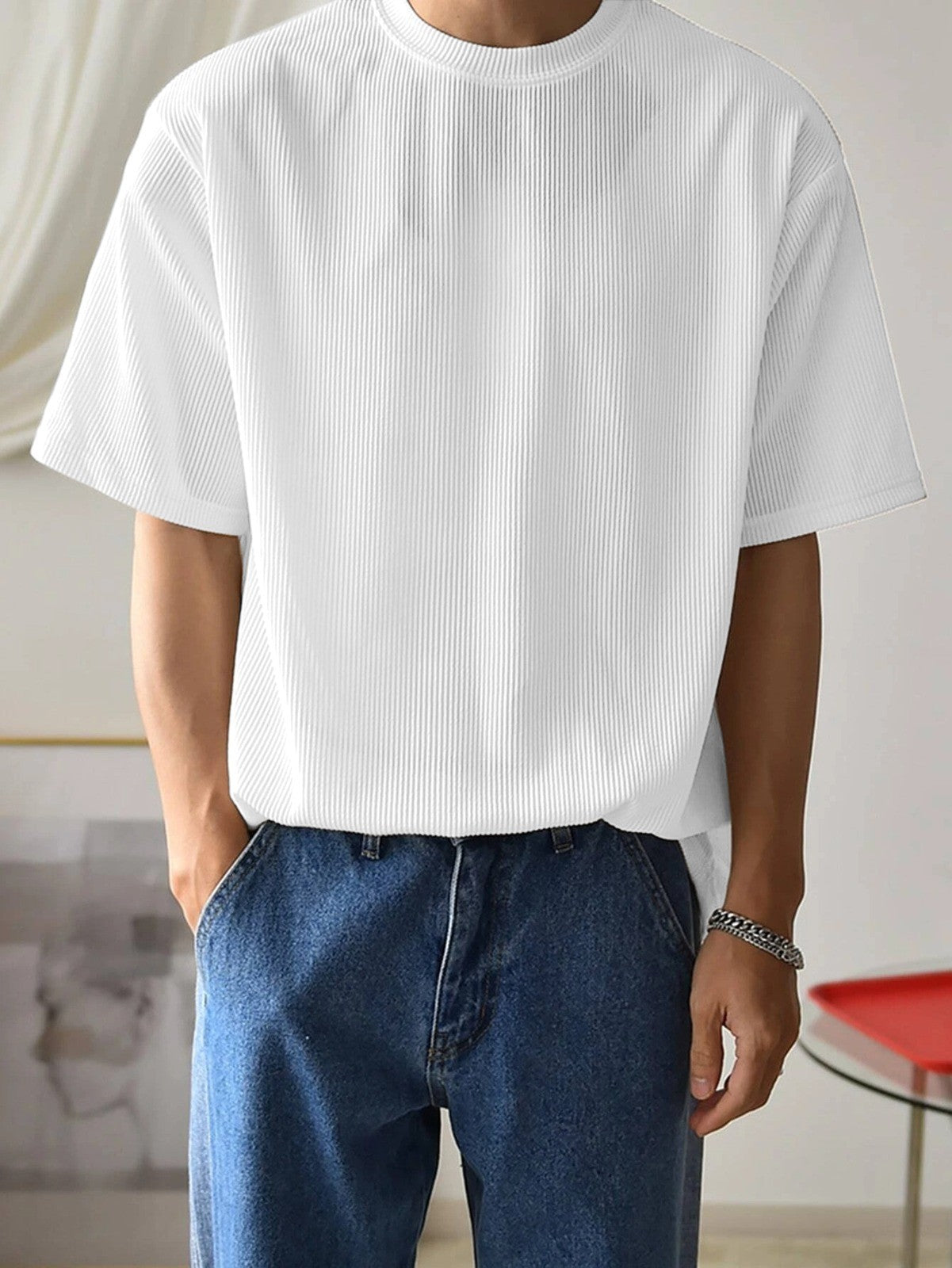 exclusive White Plain T-Shirt