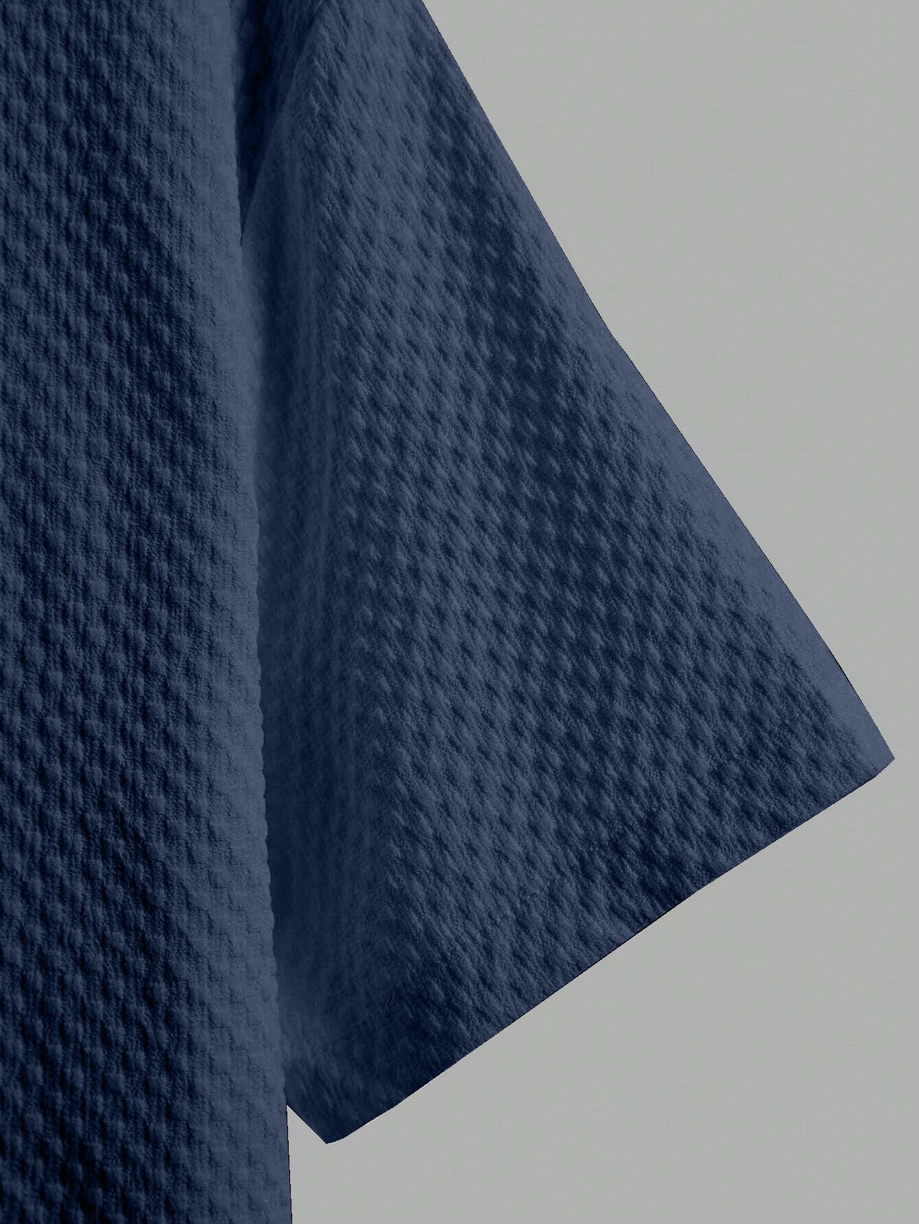 Navy Blue Colour Men's Casual Wear Short Sleeve Shirt