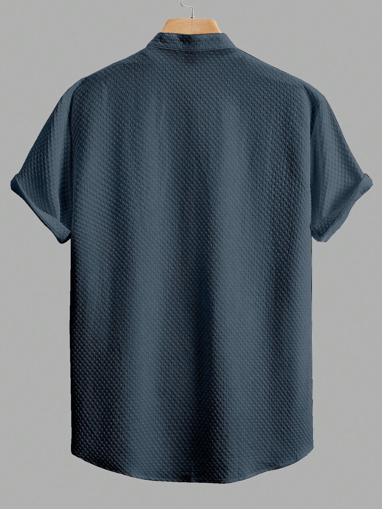Teal Blue Colour Men's Casual Wear Short Sleeve Shirt
