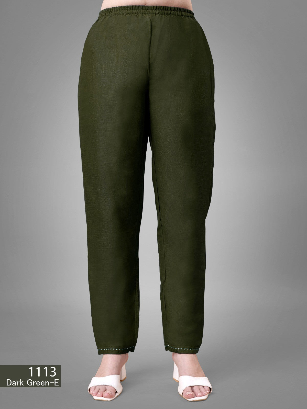 Green Cotton Embroidered And Sequins Work Trendy Suit