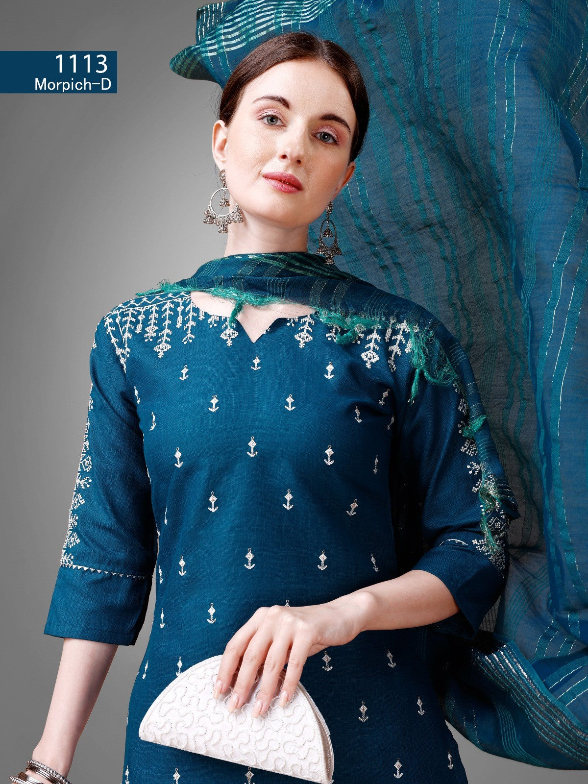 Morpeach Cotton Blend Readymade Salwar Suit