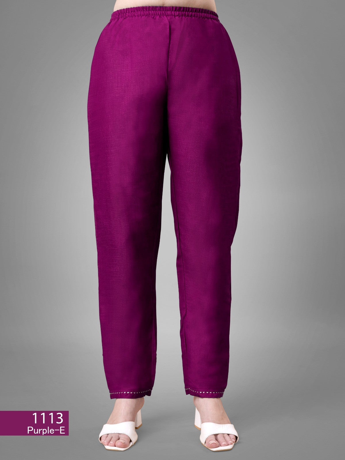 Purple Cotton Blend Readymade Salwar Suit