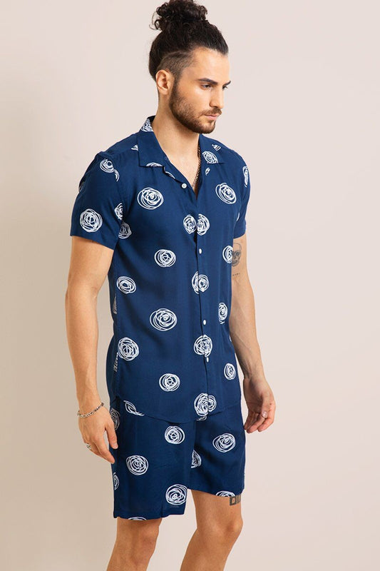 Men's Shirt And Shorts Set Short Sleeve