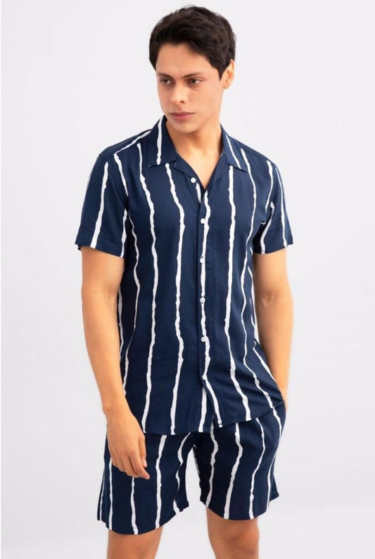 Men's Shirt And Shorts Set Short Sleeve