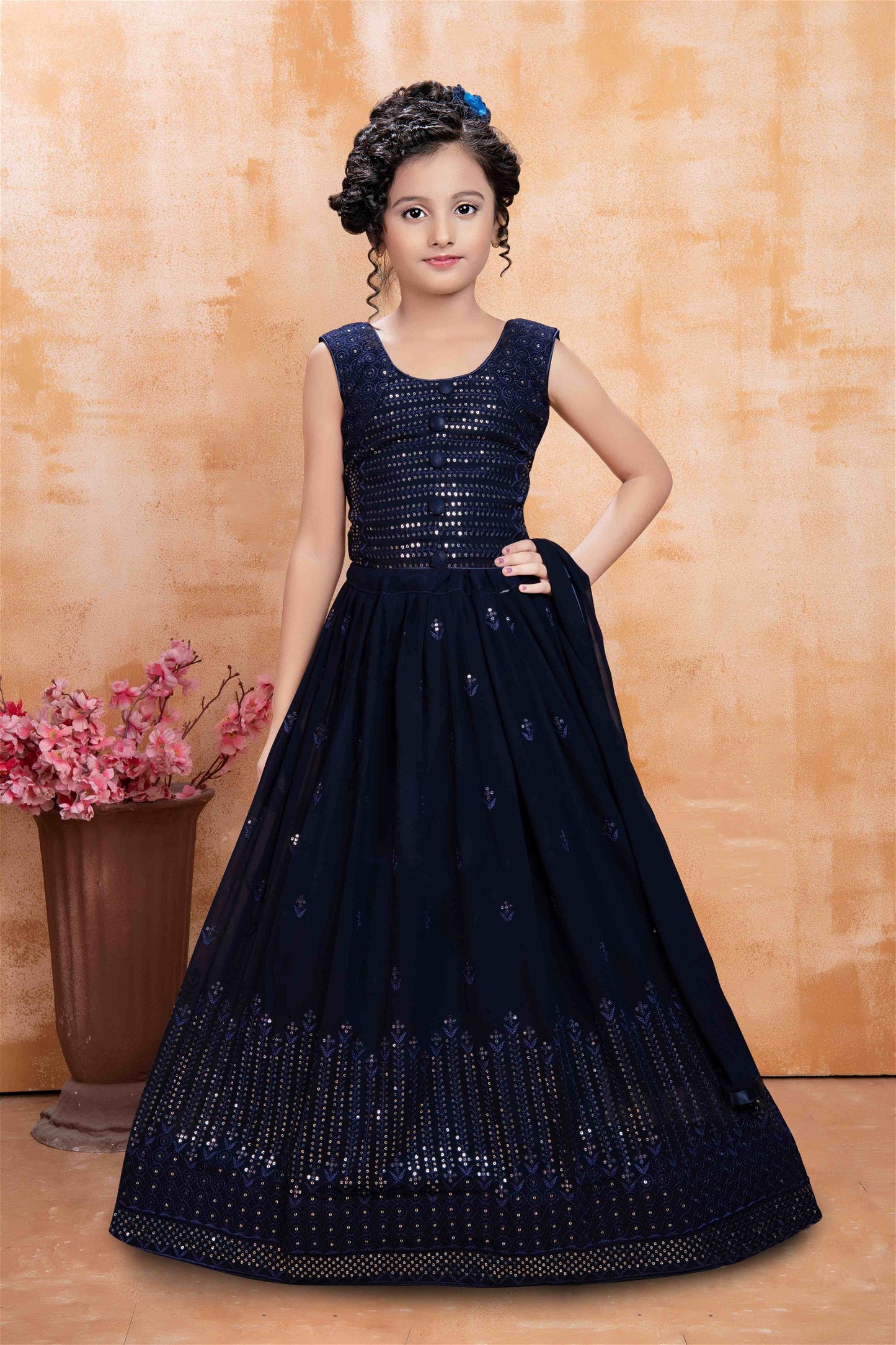 Sequins Work Party Wear Readymade Kids Lehenga Choli 613D