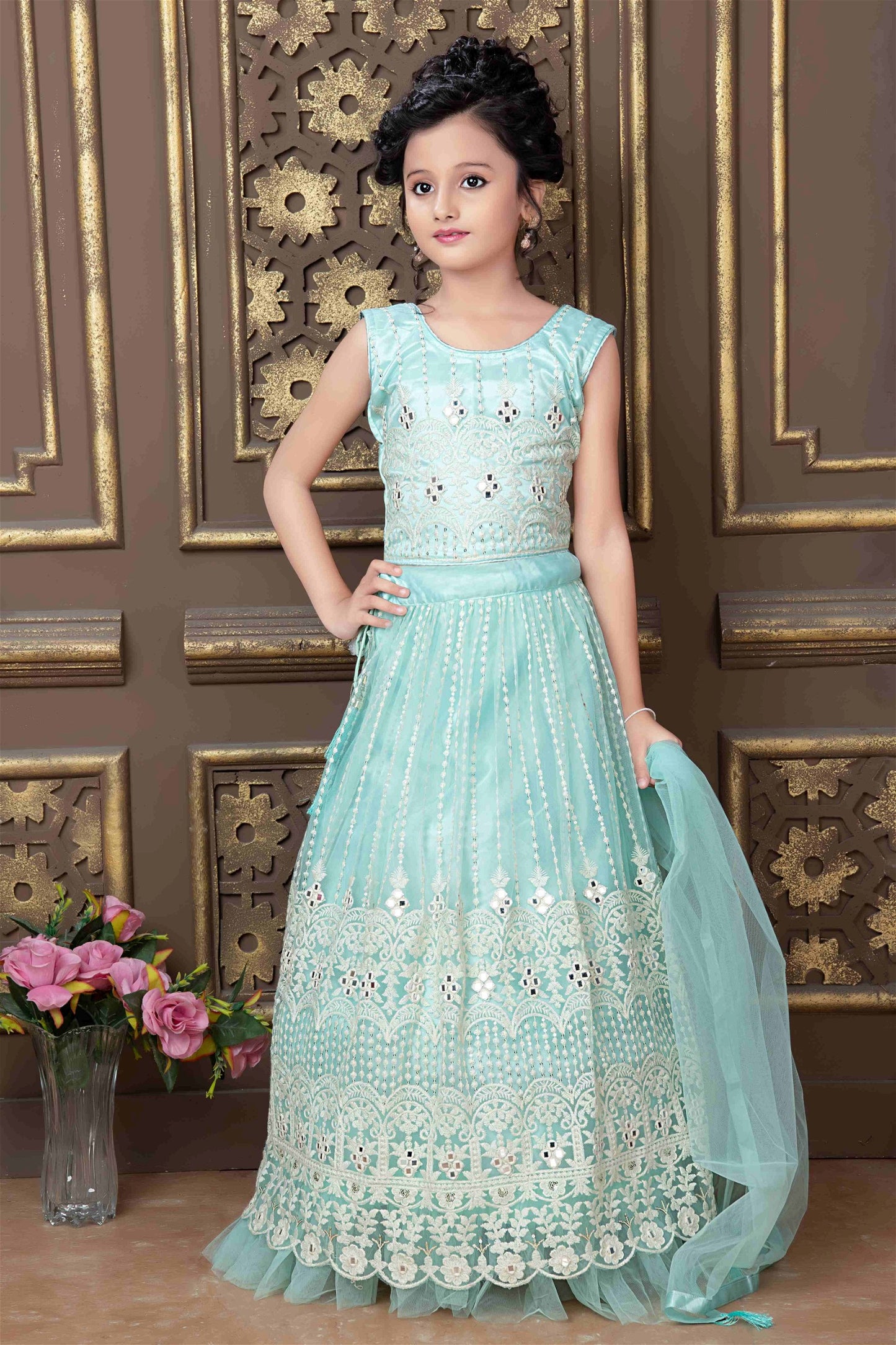 Designer Lehenga Choli for Girls Mirror Work And Embroidery Work Lehenga Choli 617A