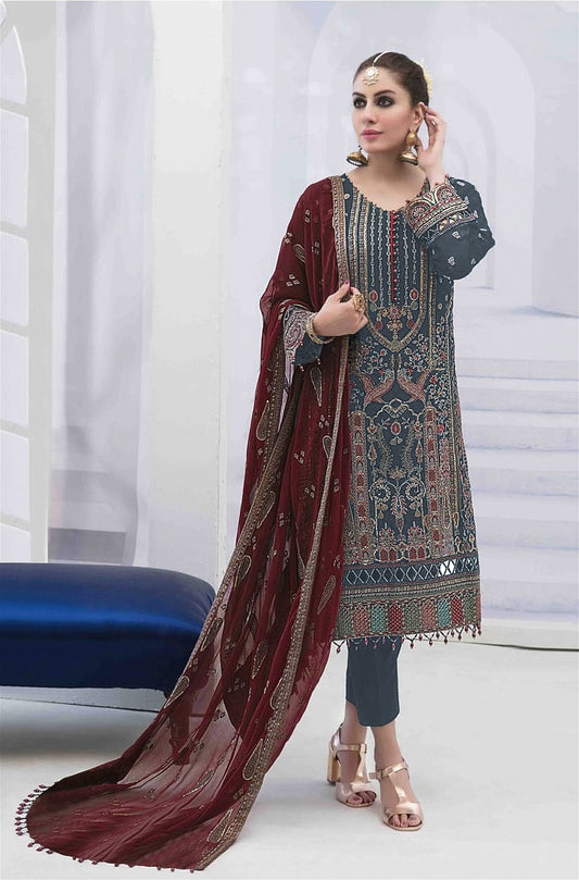 Designer Embroidered Faux Georgette Salwar Suit