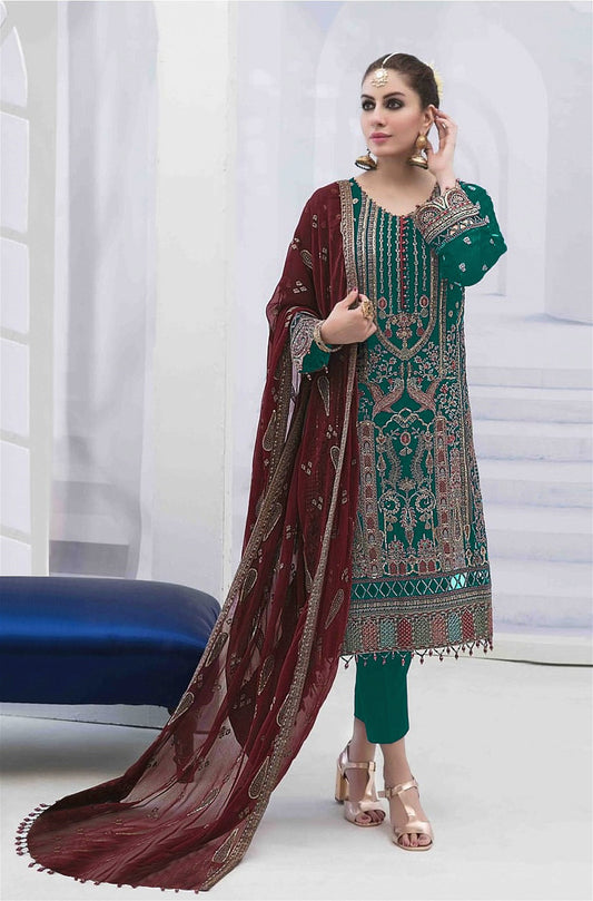 Designer Embroidered Faux Georgette Salwar Suit