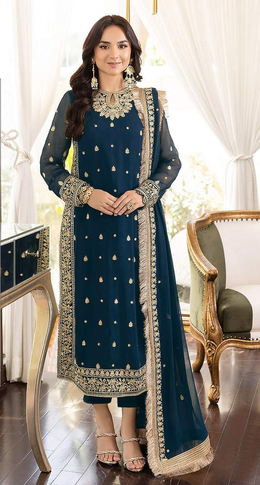 Sequin With Embroidery Work Festive Wear Suit