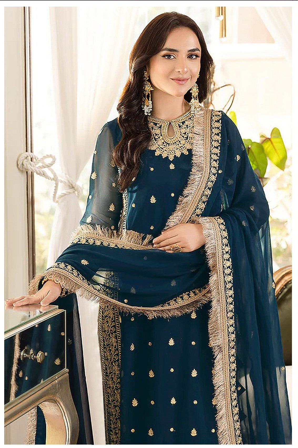 Sequin With Embroidery Work Festive Wear Suit
