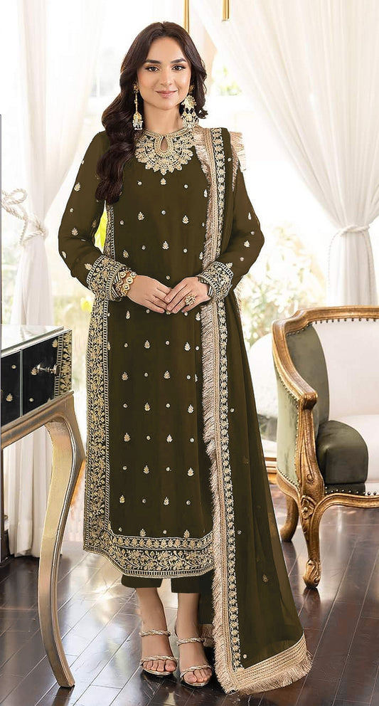 Sequin With Embroidery Work Festive Wear Suit