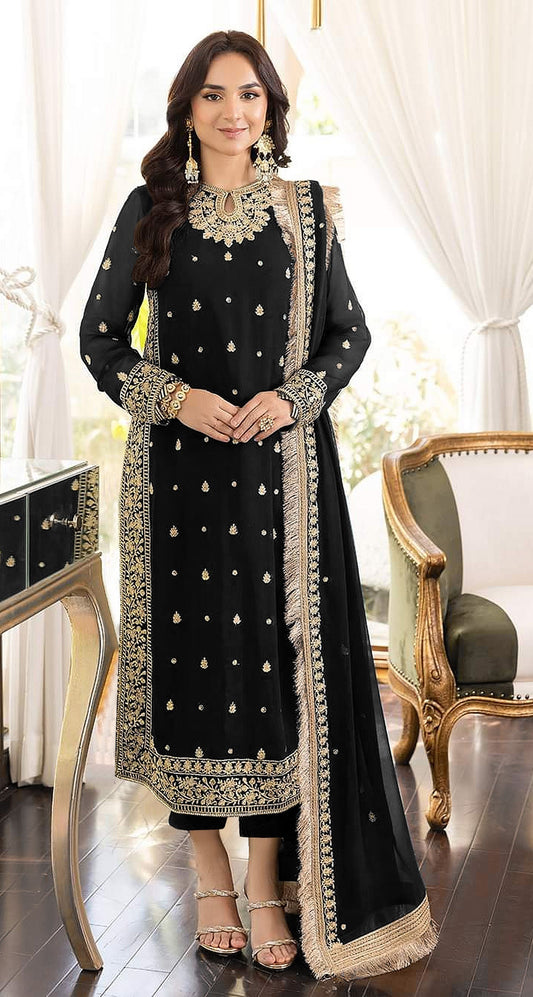 Sequin With Embroidery Work Festive Wear Suit