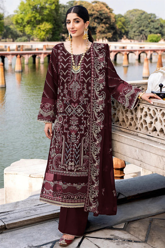 Wine Colour Georgette Suit