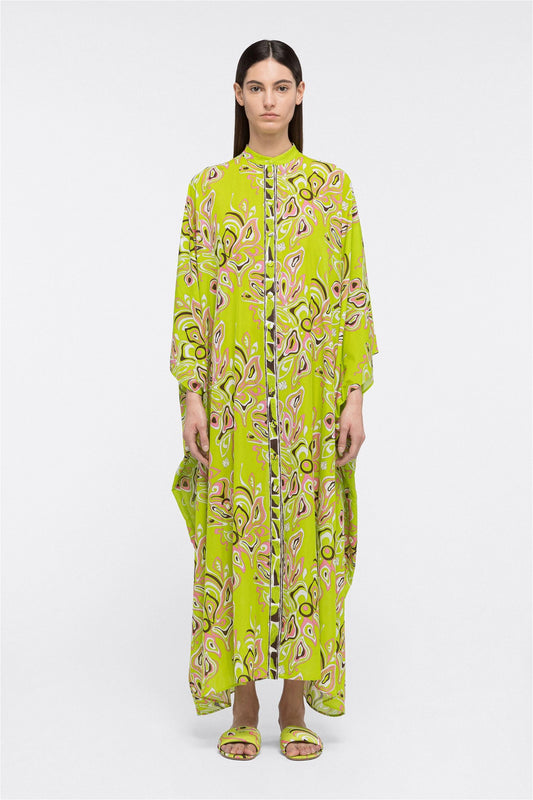 Designer Parrot Green Colour Kaftan