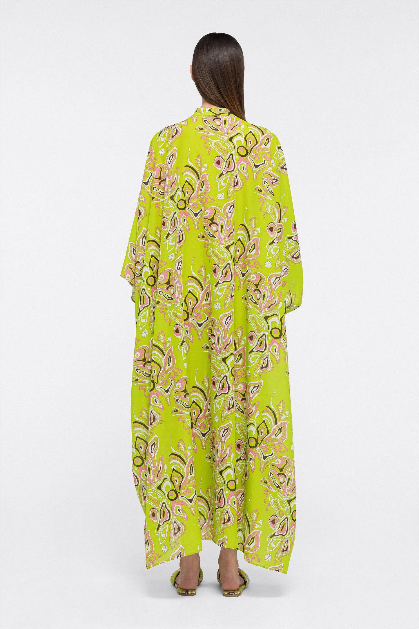 Designer Parrot Green Colour Kaftan