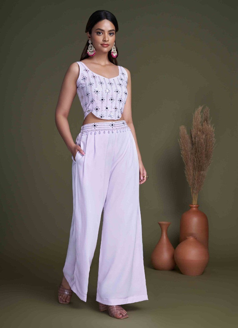 Pastel Purple Classy Indo Western With Stylish Koti