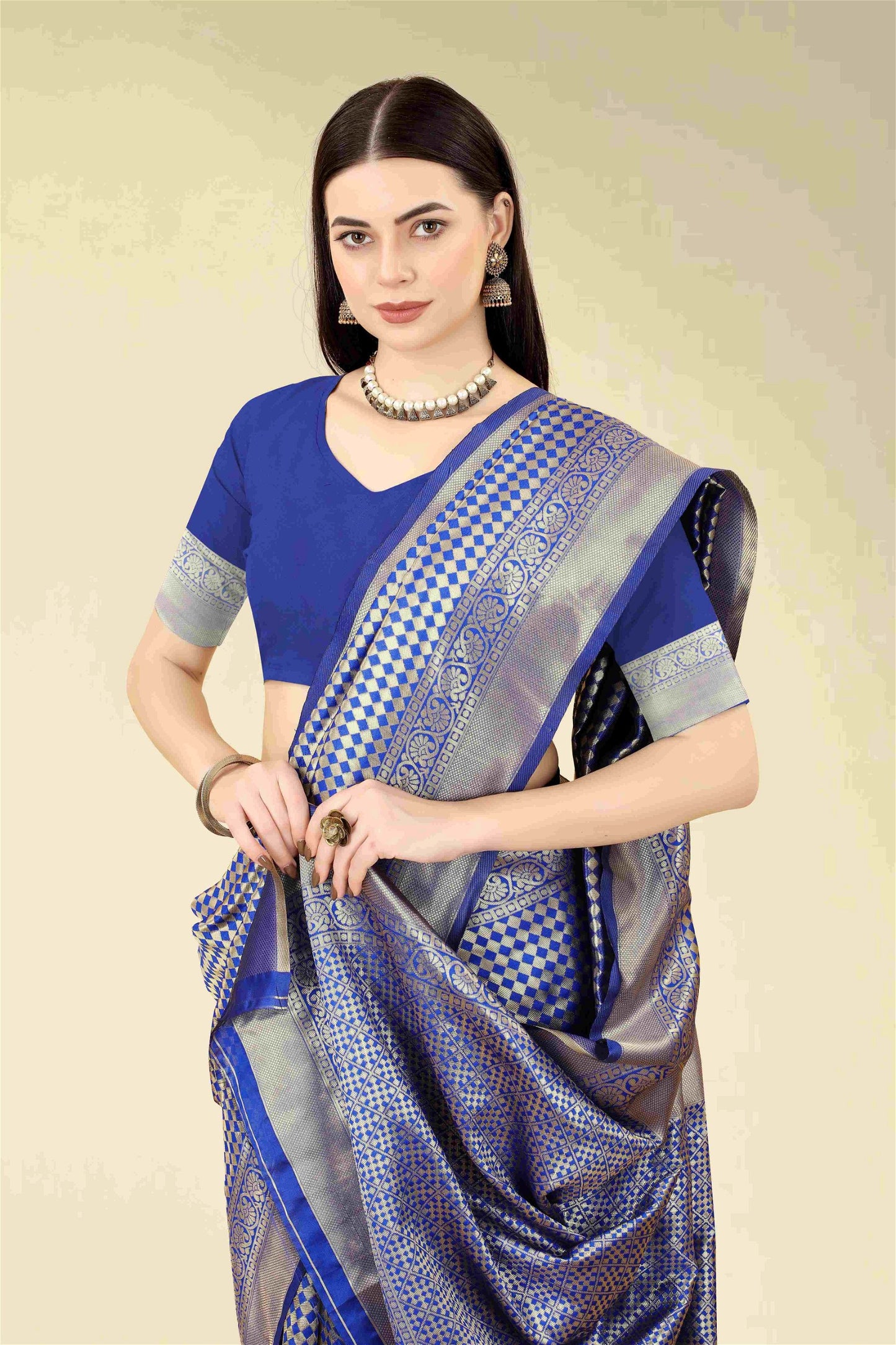Blue Colour Banarasi Silk Saree