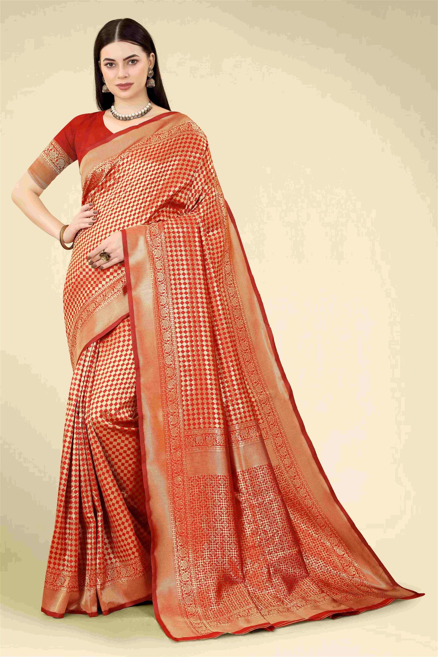 Red Colour Banarasi Silk Saree