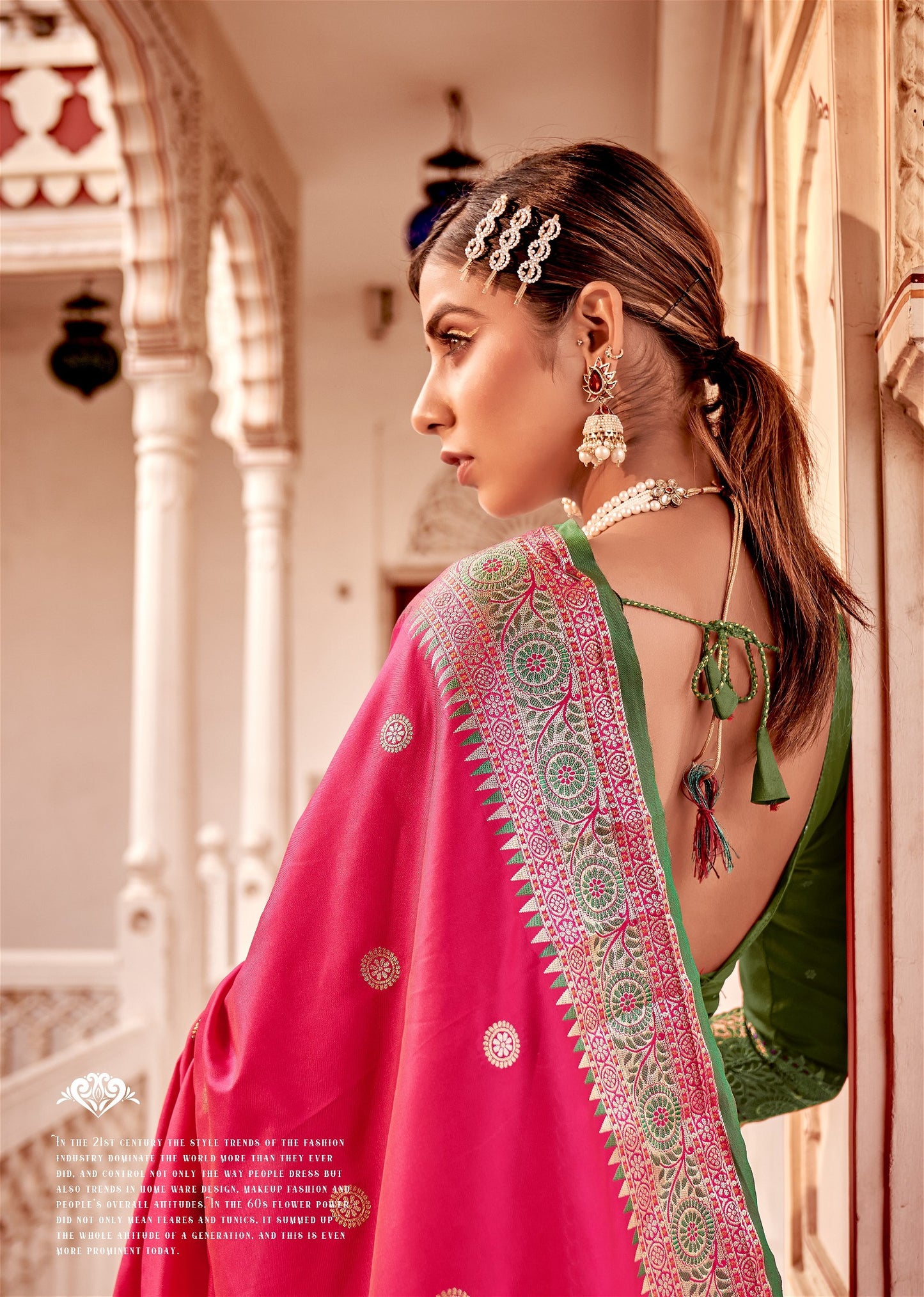 Pink Colour Banarasi Soft Silk Saree For Women's