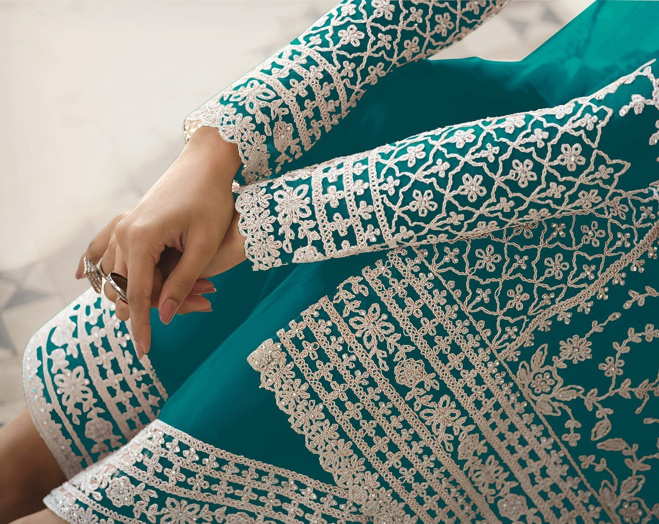 Heavy Butterfly Net With Embroidery Work Party Wear Salwar Kameez