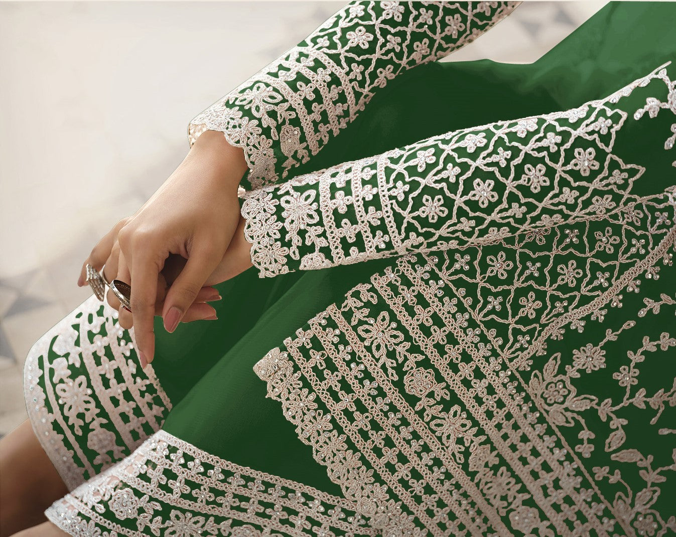 Heavy Butterfly Net With Embroidery Work Party Wear Salwar Kameez