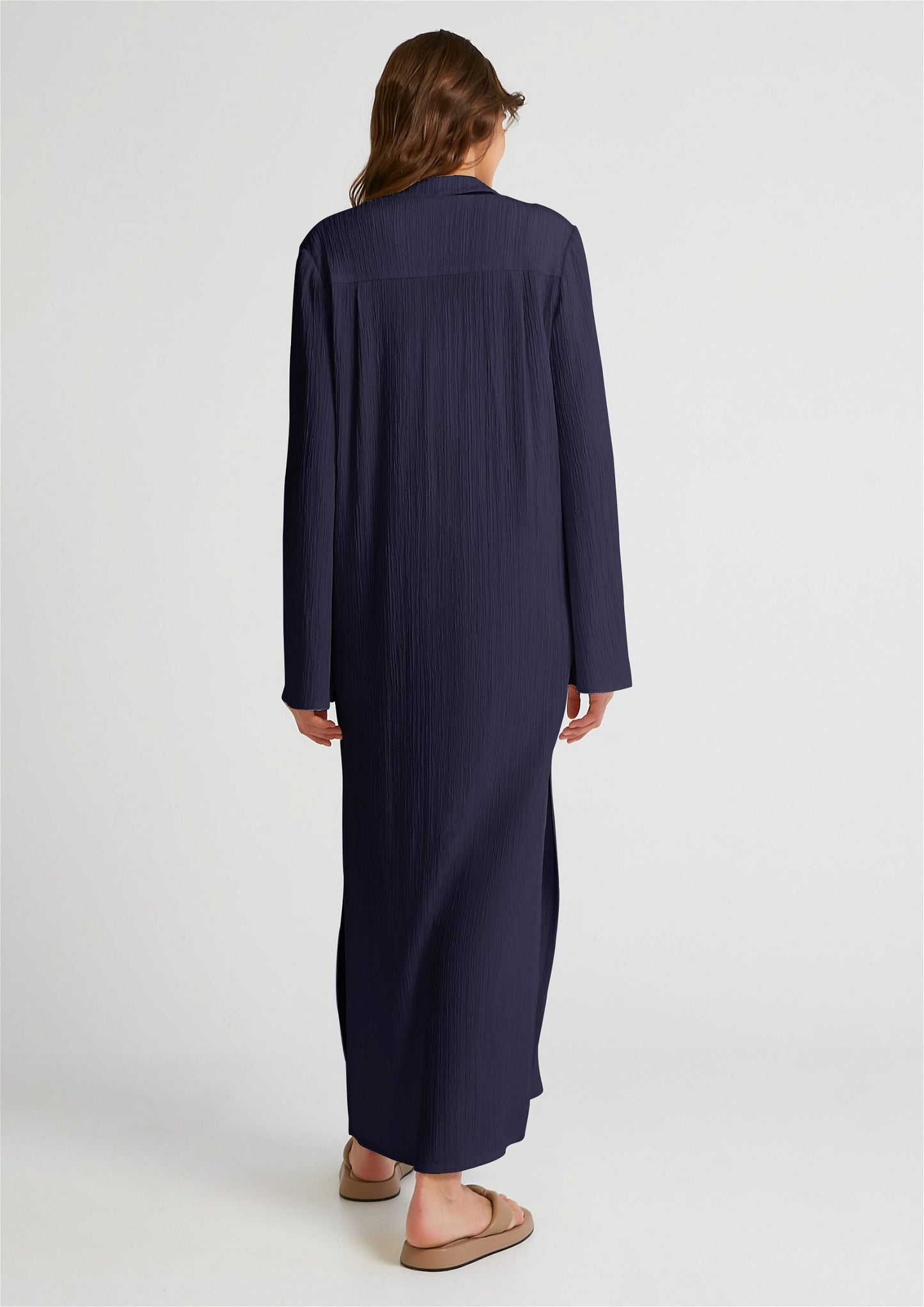 Navy Blue Premium Oyster Crush Women Party Wear Dress