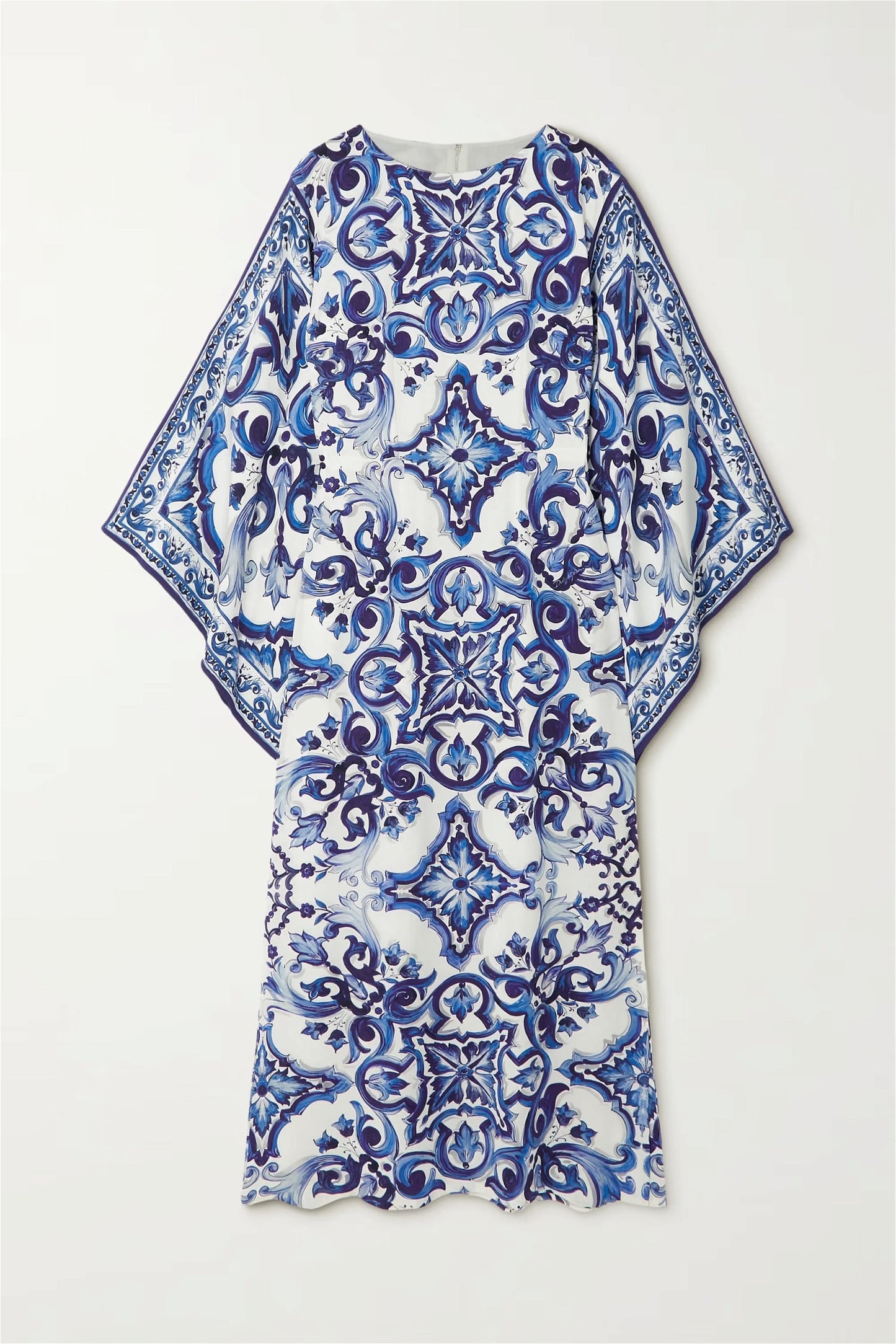 Blue Colour Printed Organza Silk Party Wear Kaftan