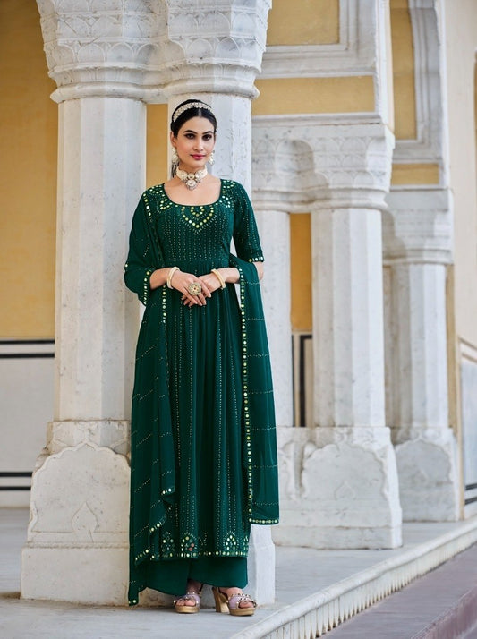 Georgette Party Wear Salwar Kameez with Thread and Embroidered Squence work