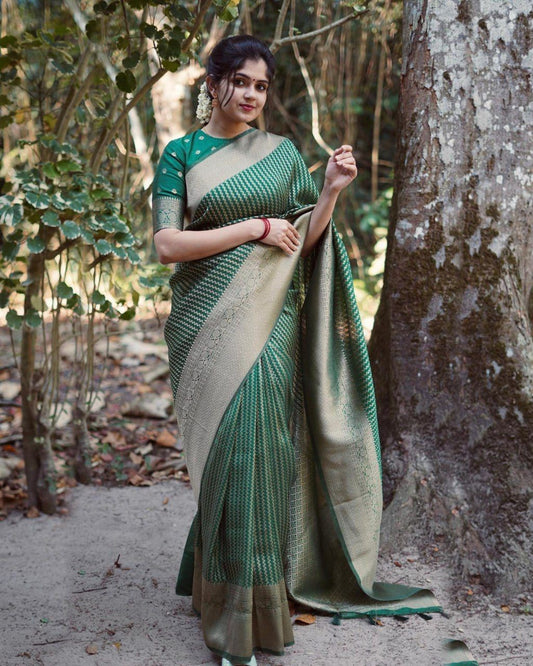 Party Wear Soft Lichi Silk Saree For Women's