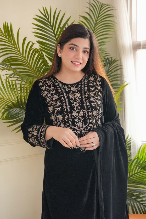 Embroidery Velvet Heavy Readymade Suits Catalog