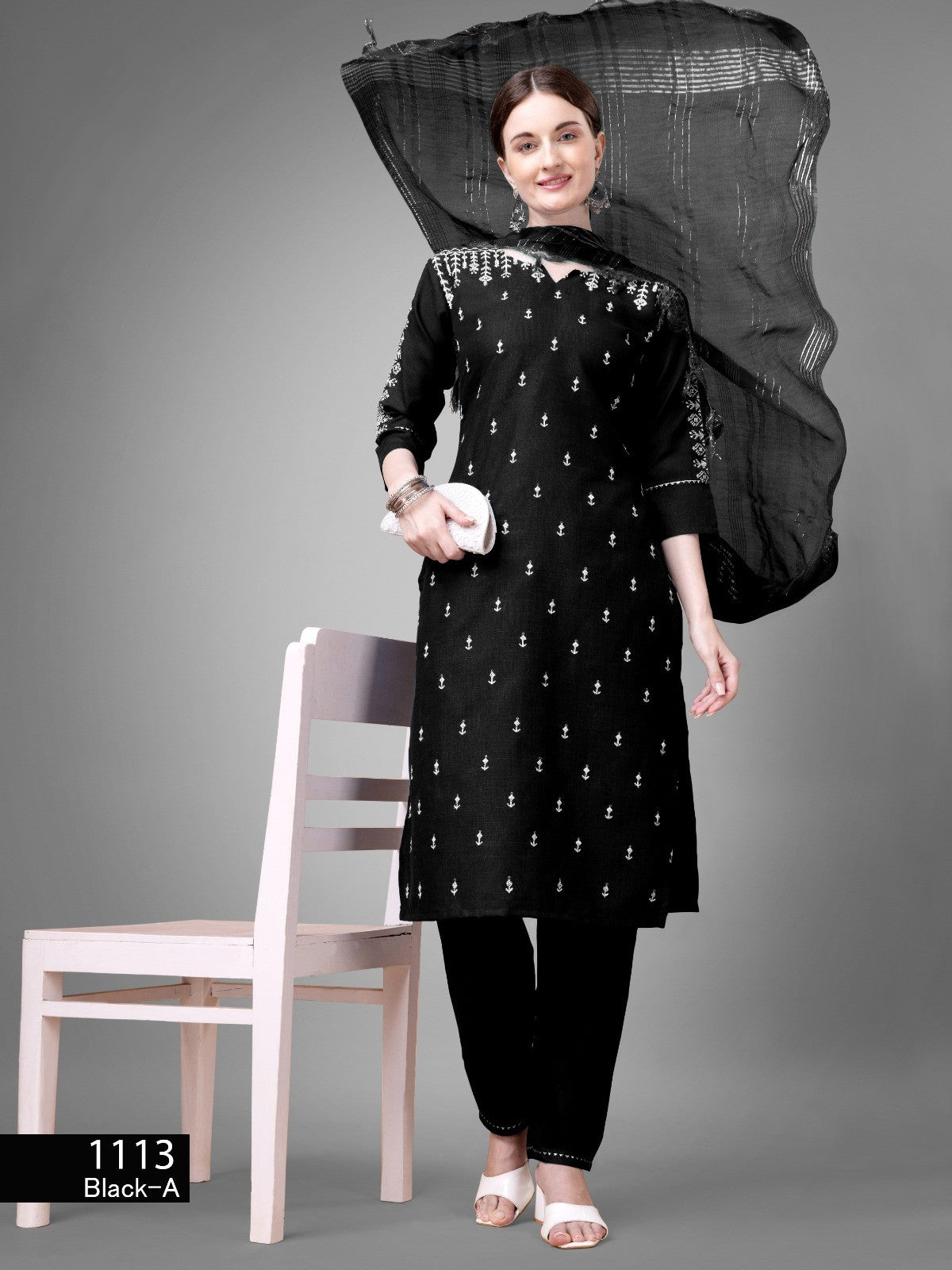 Women's Tranding Cotton blend Kurti,Pant with Dupatta